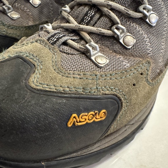 Asolo Women's Hiking Boots - Gray and Olive Goretex Vibram Sole / 10 - Picture 3 of 13